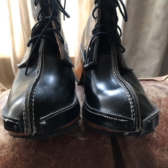 John Fluevog tie heel boots goth Sz 5 - Picture 10 of 14